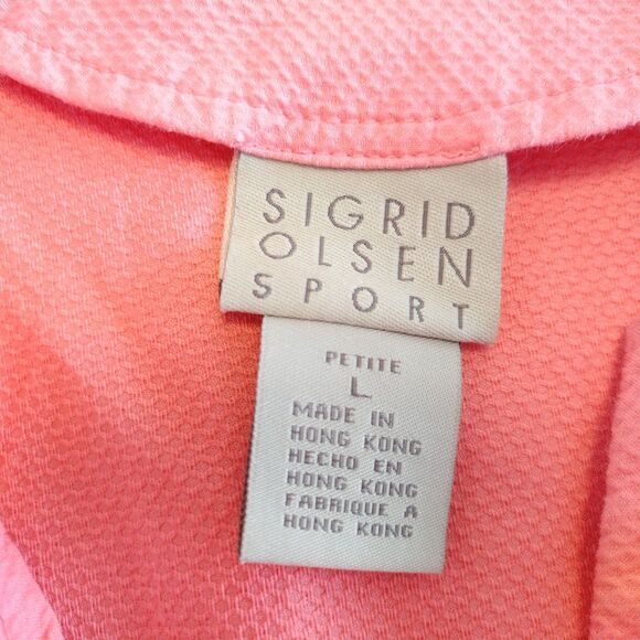 Sigrid Olsen Pink Textured Cotton Jacket Petite L Preppy Mean Girls Elle Woods - Picture 3 of 4